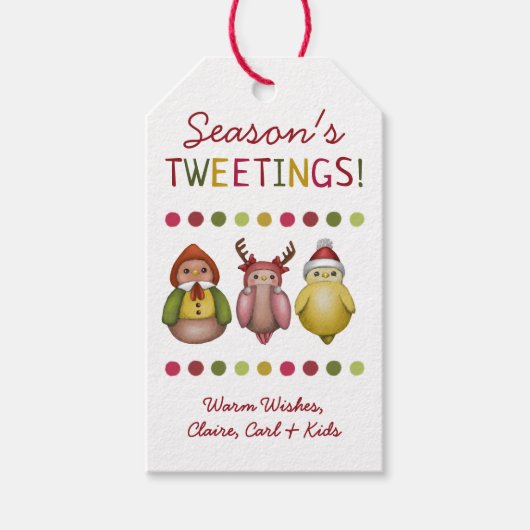 Twitter der Saison - Niedlicher Whimsical Bird Hol Geschenkanhänger (Vorderseite)