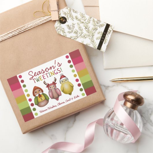 Twitter der Saison - Niedlicher Whimsical Bird Hol Rechteckiger Aufkleber (Schenken)