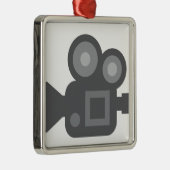 Twitter Emoji - Camera film making Silbernes Ornament (Rechts)