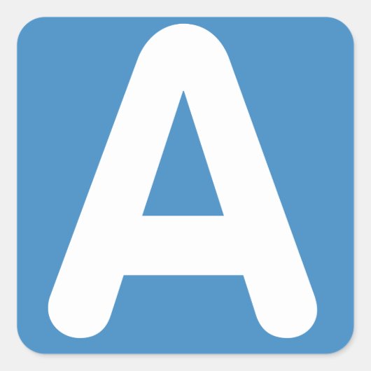 Twitter Emoji - Letter A Quadratischer Aufkleber (Vorderseite)
