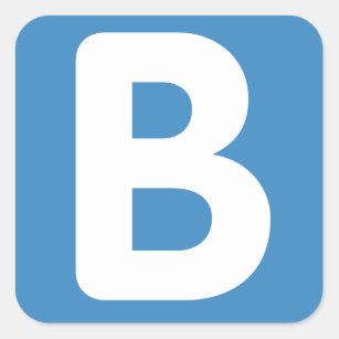 Twitter emoji - Letter B Quadratischer Aufkleber