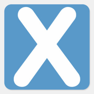 Twitter emoji - Letter X Quadratischer Aufkleber