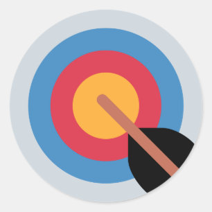 Twitter Emoticon - target archery Runder Aufkleber