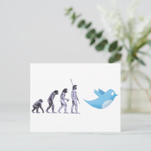 Twitter Evolution Postkarte (Stehend Vorderseite)