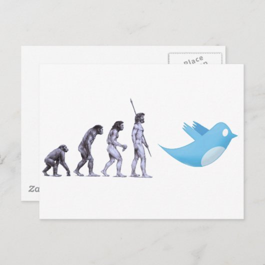 Twitter Evolution Postkarte (Vorne/Hinten)