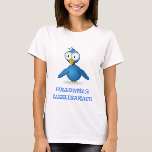 Twitter folgen Sie mir bei Ihrem Benutzernamen T-Shirt (Vorderseite)