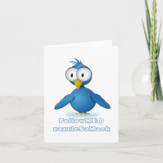 Twitter Folgen Sie mir bei Ihrem Benutzernamen Vie Dankeskarte (Vorderseite)