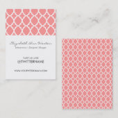 Twitter-Geschäfts-Karten-Rosa-Marokkaner-Fliese Visitenkarte (Vorne/Hinten)