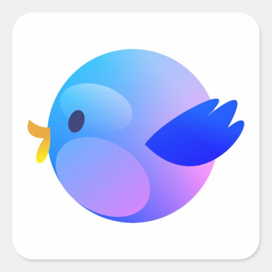 Twitter, Getweetet, Vogel Quadratischer Aufkleber (Vorderseite)