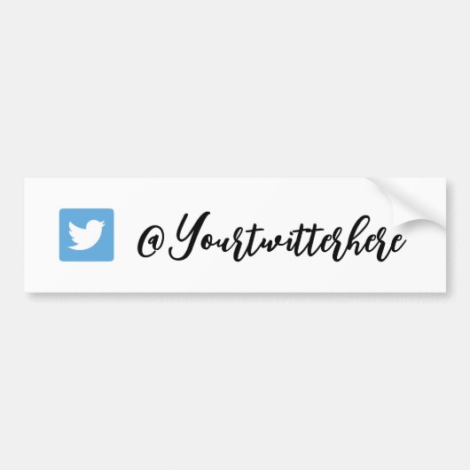 Twitter Handle Script sticker Autoaufkleber (Vorne)
