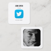 Twitter Icon Logo Editor PROFILE Quadratische Visitenkarte (Vorne/Hinten)