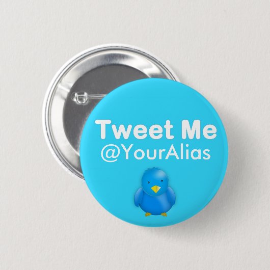 Twitter-Knopf: Tweete ich @YourAlias Button (Vorne & Hinten)
