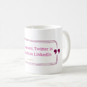 Twitter macht mehr Spaß als Linkedin Kaffeetasse (VorderseiteRechts)