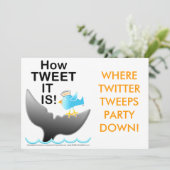 Twitter Party Einladungen - Wie GETWEETET ist es! (Stehend Vorderseite)