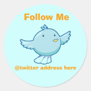 Twitter-Sticker anpassen Runder Aufkleber