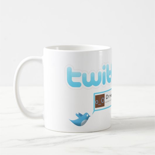 Twitter "trinkender Tee " Kaffeetasse (Links)
