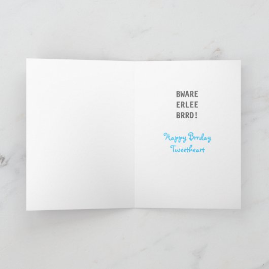 Twitter-Vogel-Geburtstag Karte (Innenseite)