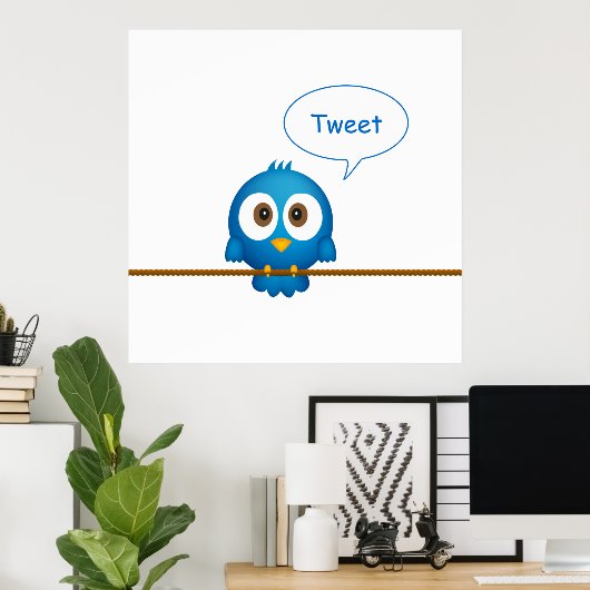 Twitter-Vogelplakat Poster (Heimbüro)