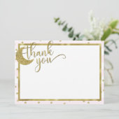 Twnkle Stern-Rosagold danken Ihnen zu kardieren Einladung (Stehend Vorderseite)