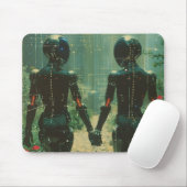 Two Androids Hand-in- Hand Mousepad (Mit Mouse)