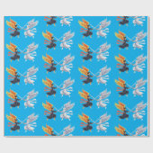 Two Angel with large sword with open wings Geschenkpapier (Flach)