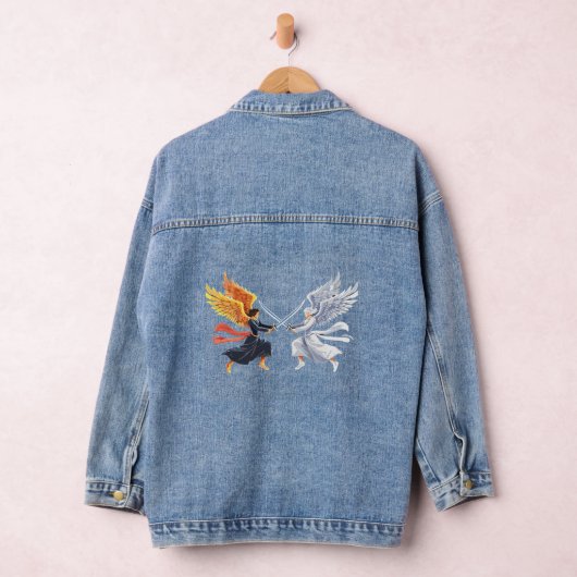 Two Angel with large sword with open wings Jeansjacke (Hangar)