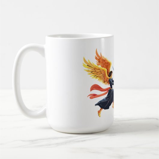 Two Angel with large sword with open wings Kaffeetasse (Links)