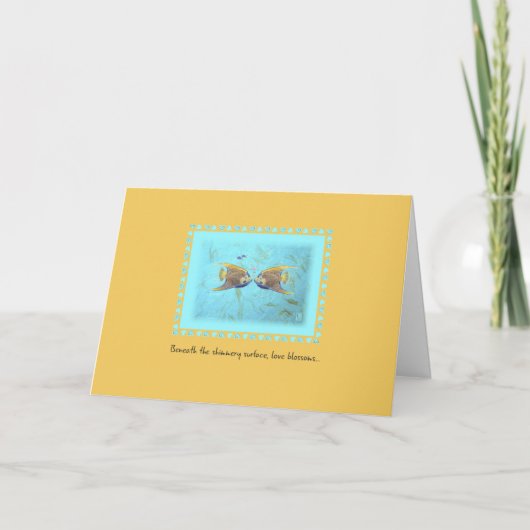 TWO Angelfish Whimsical Romantic Card Karte (Vorderseite)
