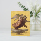 Two Angels Floating Tempera Art by Schraudolph Postkarte (Stehend Vorderseite)