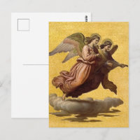 Two Angels Floating Tempera Art by Schraudolph