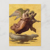 Two Angels Floating Tempera Art by Schraudolph Postkarte (Vorderseite)