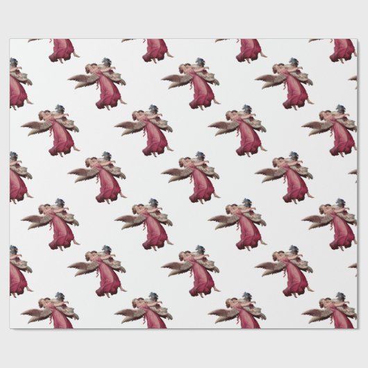 Two Angels in Flight Geschenkpapier (Flach)