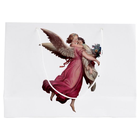 Two Angels in Flight Große Geschenktüte (Rückseite)