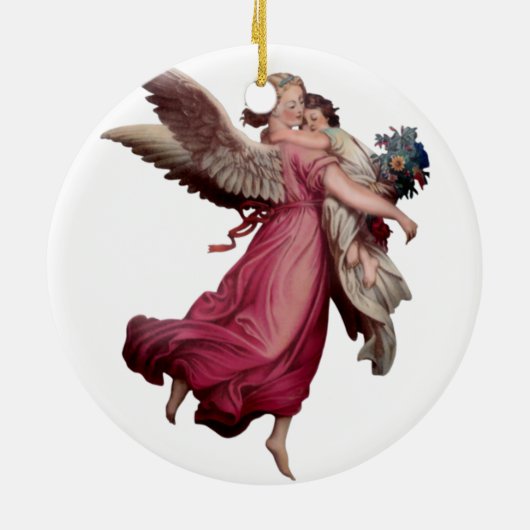 Two Angels in Flight Keramik Ornament (Hinten)