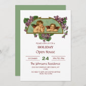 Two Angels Vintage Painting Einladung (Vorne/Hinten)