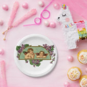 Two Angels Vintage Painting Pappteller (Party)