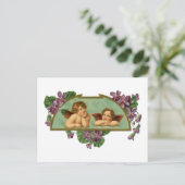 Two Angels Vintage Painting Postkarte (Stehend Vorderseite)