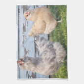 Two Anime Chickens Farmhouse Kitchen Towel Geschirrtuch (Vertikal)