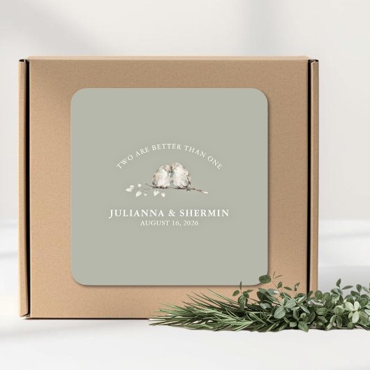 Two Are Better Than One Wedding Quadratischer Aufkleber