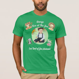 Two at the Zoo Safari Jungle Animals Birthday Dad T-Shirt