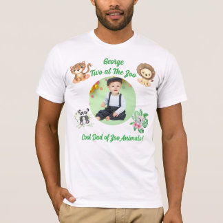 Two at the Zoo Safari Jungle Animals Birthday Dad T-Shirt