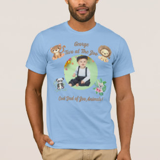 Two at the Zoo Safari Jungle Animals Birthday Dad T-Shirt