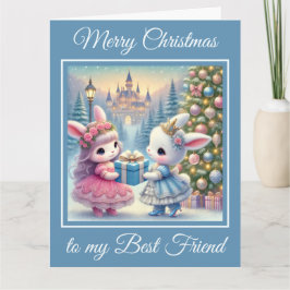 Two Baby Bunnies Best Friends Weihnachten Karte