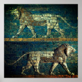 TWO BABYLONIAN LIONS Antique Assyrian Art Poster (Vorne)