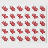 Two Balloon Hearts With Cloud Wrapping Paper Geschenkpapier (Flach)