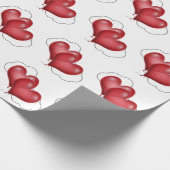 Two Balloon Hearts With Cloud Wrapping Paper Geschenkpapier (Ecke)