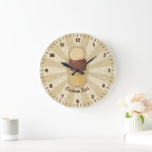 Two Balls Ice Cream Cup Large Clock Große Wanduhr (Zuhause)