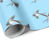 Two Barn Swallows Flying High in the Blue Sky Geschenkpapier (Rolleneckpunkt)