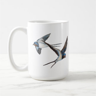 Two Barn Swallows Flying High in the Blue Sky Kaffeetasse