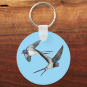 Two Barn Swallows Flying High in the Blue Sky Schlüsselanhänger (Vorderseite)